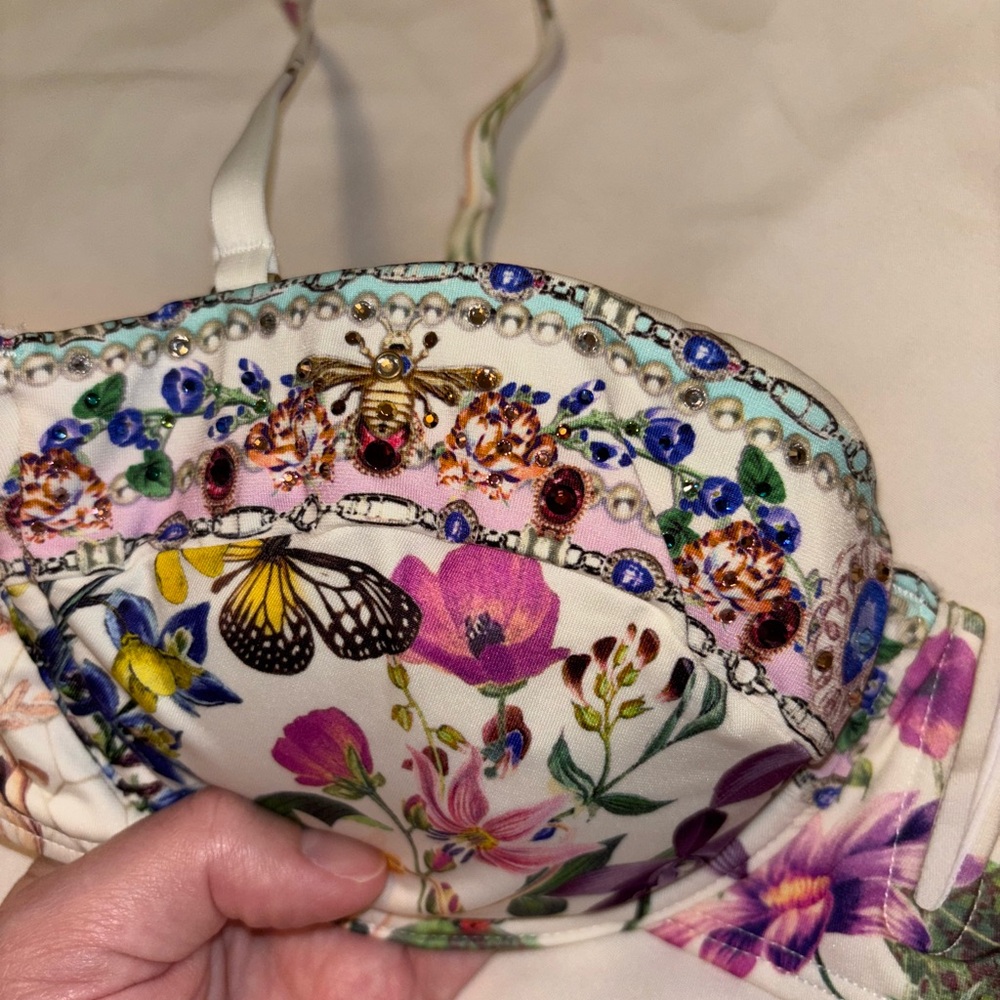 Rare Camilla Queens Bee Hive Bikini Top View 5